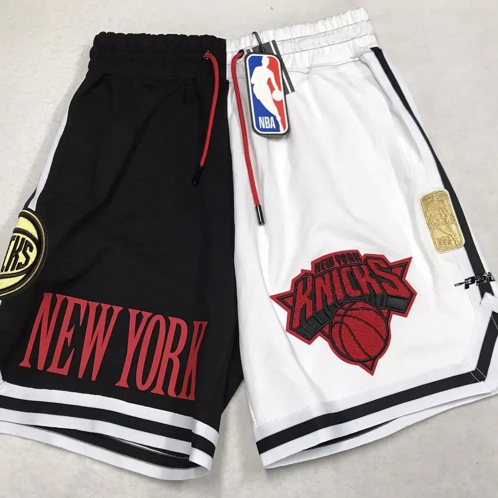 NWT PRO STANDARD NY Knicks Shorts Men L NBA Streetwear Patches Drawstring
